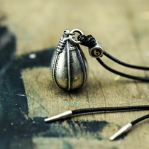 Dear scrap wood sweater chain vintage 925 sterling silver men and women through pear ball boxing pendant necklace inspirational gift