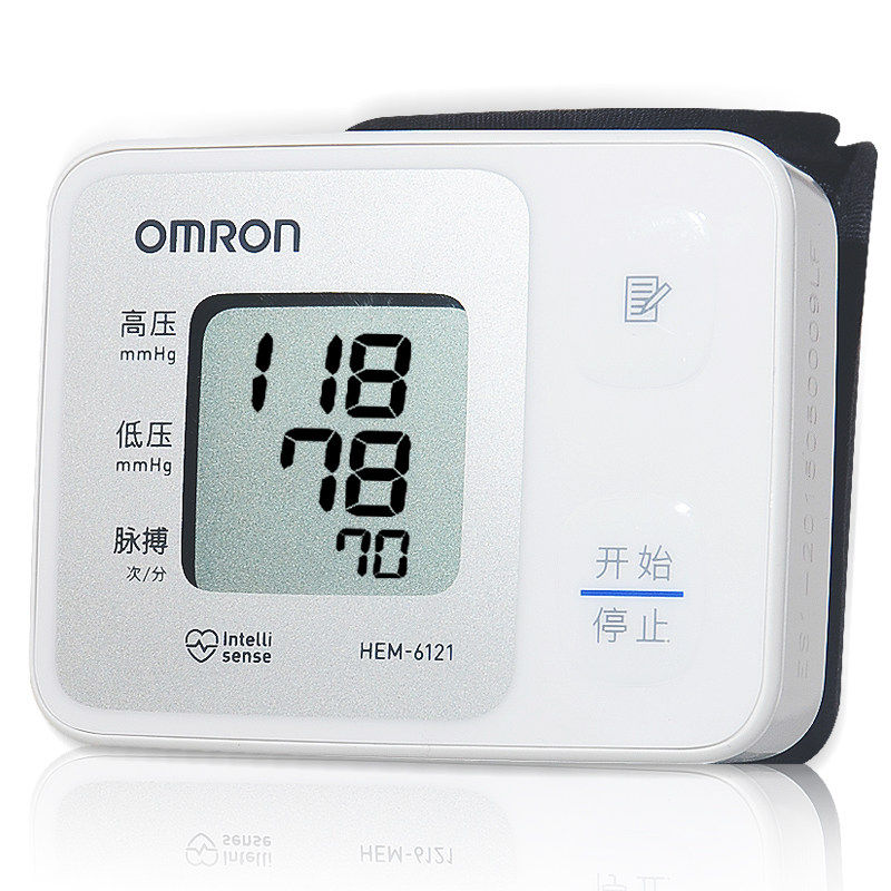 送血糖仪 欧姆龙血压计6121 全自动家用血压仪器 手腕式测量血压