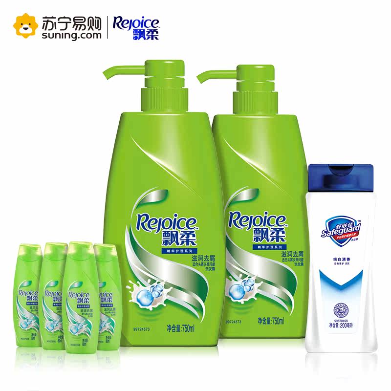 【苏宁易购】飘柔滋润去屑洗发露(750ml*2+80ml*4)+舒肤佳200ml