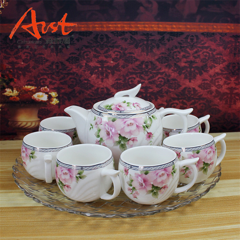 Arst/ya cheng DE 8 + 1 tea set porcelain tea set, tea tray with glass teapot + cup suit bag in the mail