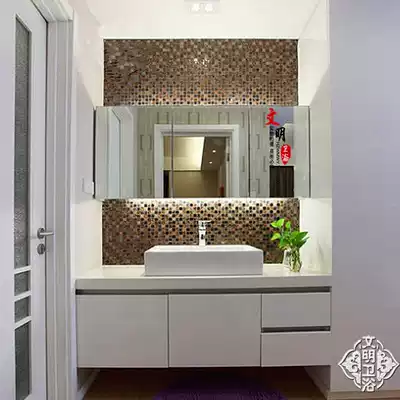 European style simple bathroom cabinet modern floor-to-ceiling cabinet combination oak bath cabinet mirror cabinet washing table upper basin hanging cabinet