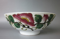 Cultural Revolution Jingdezhen porcelain hard pastel flower bowl