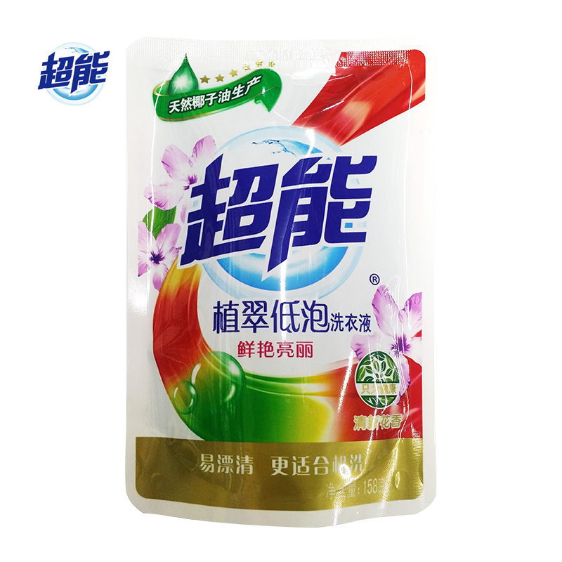 【天猫超市】超能植翠低泡洗衣液(鲜艳亮丽)158g/袋装补充装