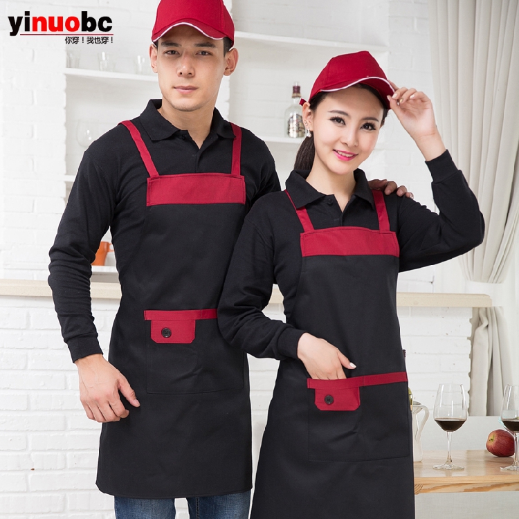 (Same day delivery)Korean version of the fashion hair salon apron Chef restaurant barbecue hot pot restaurant Baking color apron