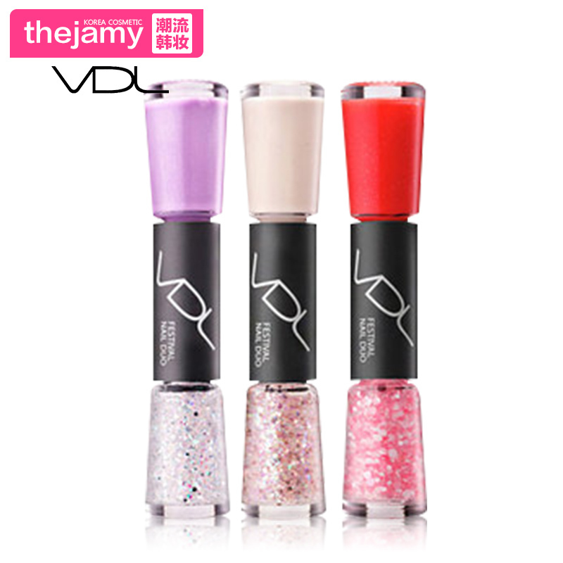 正品韩国直邮VDL双头碎花多色指甲油4.9ml*2