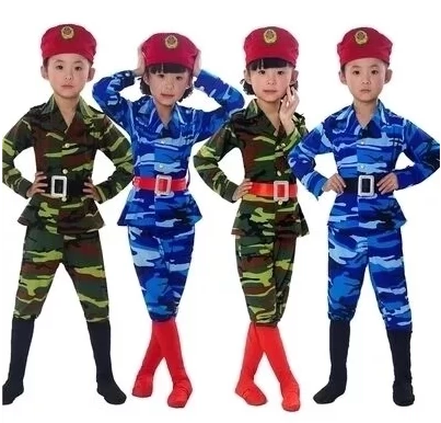 Quần áo ngụy trang của trẻ em học sinh mẫu giáo tiểu học và trung học ngụy trang quân phục biểu diễn quần áo khiêu vũ của trẻ em quần áo huấn luyện quân sự - Trang phục