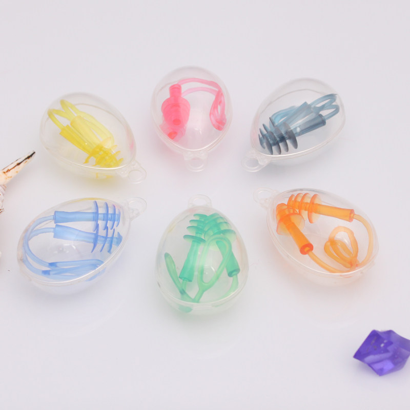 Swimming Earplugs Anti-Ear Water Intake Anti-Lose Can Hung Swimming Goggles With Rope TPR Spire Type