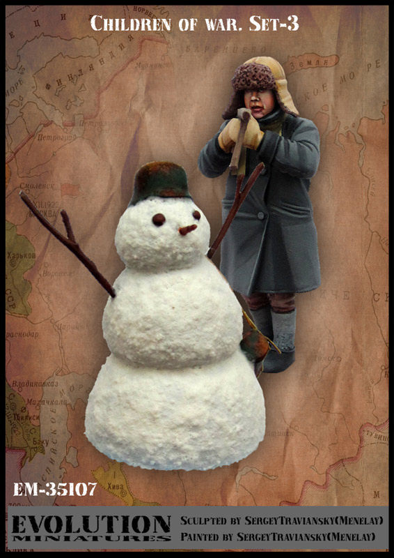 1:35 resin soldier child and snowman E94-Taobao