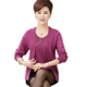 Áo sơ mi nữ trung niên mùa xuân hai dây đan đáy áo len của mẹ trung niên áo len mỏng tay ngắn - Quần áo của mẹ áo kiểu trung niên sang trọng Quần áo của mẹ