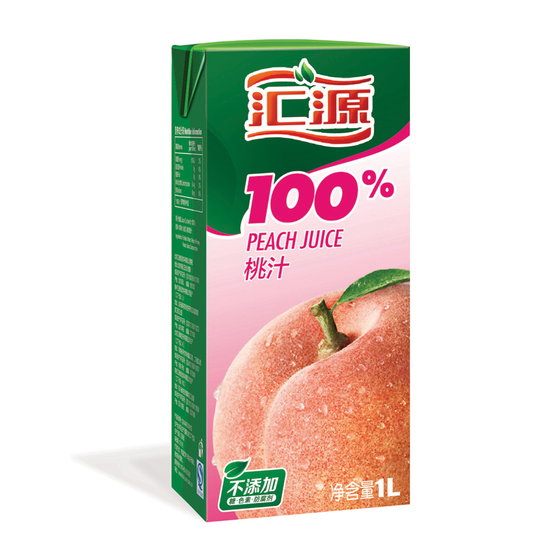 【天猫超市】汇源果汁 100%纯果汁 桃汁 无添加 饮料 1L单盒装
