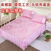 Removable lụa băng nước in ba mảnh mat 1,5m điều hòa không khí mùa hè mat 1.8 / 2 mét giường váy flounced - Thảm mùa hè