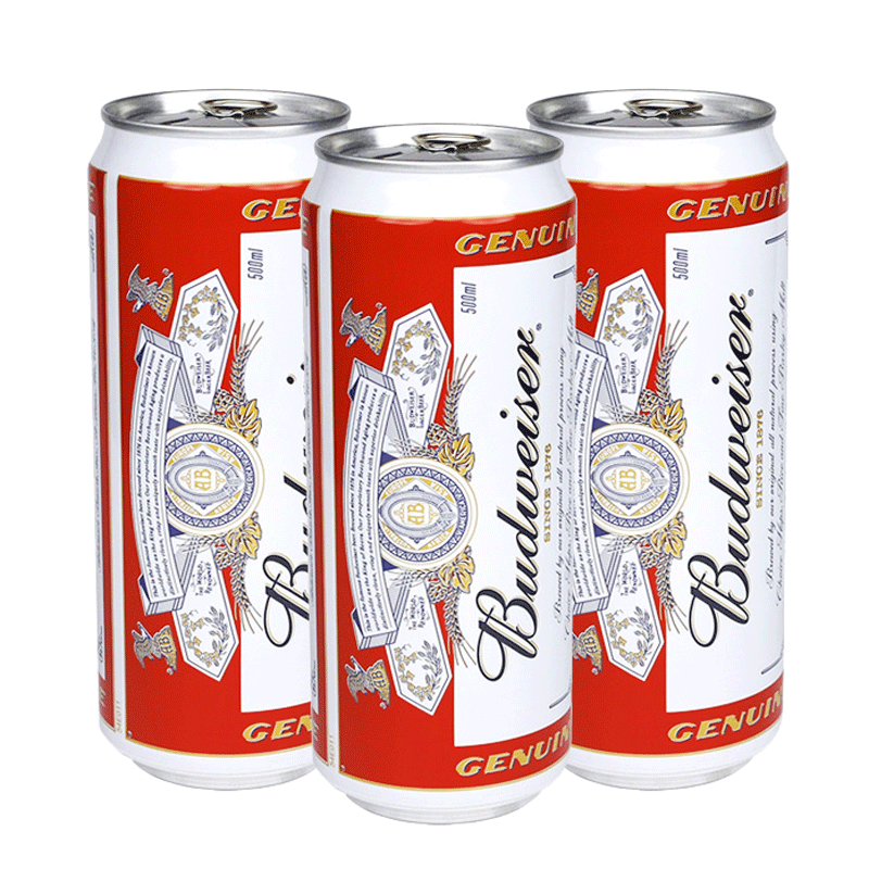 【天猫超市】Budweiser/百威啤酒 小麦醇正拉罐500ml*3 皇者风范