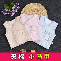 Baby vest vest autumn and winter padded cotton warm men and women baby horse clip cotton waistcoat newborn clothes belly protection spring