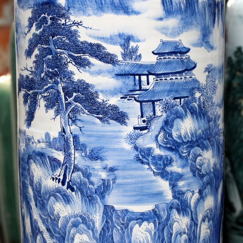 Jingdezhen ceramic hand - made splendid sunvo landing quiver home sitting room hotel Chinese big vase furnishing articles