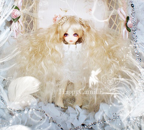 Bjd/Sd Wig/Imitation Mohair Ea Double-Pack Long Curly Hair Light Golden Color 1/4 1/6 1/8 1/12