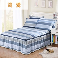 Trải giường cotton đơn mảnh giường loại váy cotton twill chăn mền Simmons 1.8 m giường gạo nệm bìa giường nhóm thứ tự 	chân váy giường