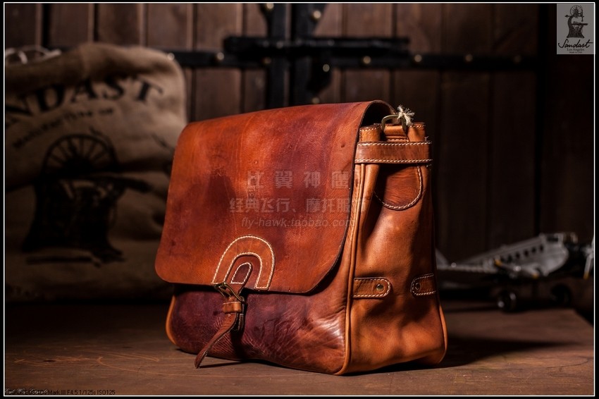 Sanlast China's total generations of US produce hand-crafted Horween cow leather postpairyman satchel handbag-Postman