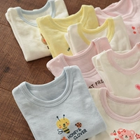 Cotton pinhole hai lớp Áo sơ mi mềm đáy bằng cotton Áo thun dài tay cho trẻ em Quần áo mùa thu Trẻ em quần áo mùa thu shop trẻ em