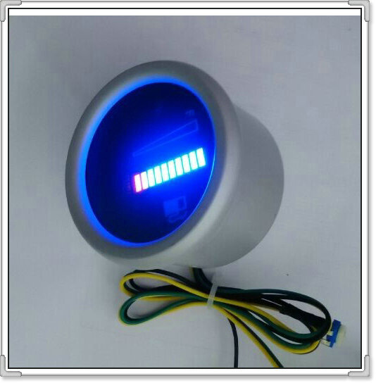 Motorcycle adjustable fuel meter Automotive LED gasoline meter Aluminum shell waterproof instrument send bracket blue green