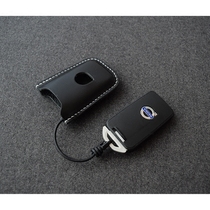 Suitable for Volvo Car Key Pack hollowed-out Leaky Leather Rope Custom All Hand Head Layer Plant Tanning Cow Leather