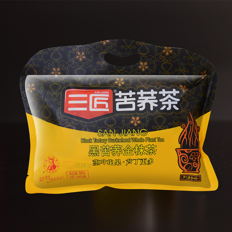 三匠苦荞茶 四川大凉山荞麦茶 黑苦荞全株茶500g袋装荞麦茶