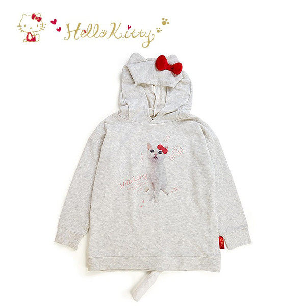 Hello Kitty white beauty cat butterfly knot hat jacket