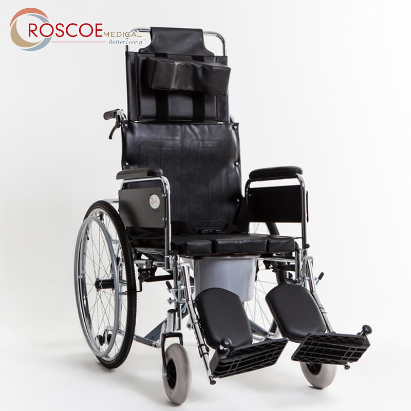 美国品牌罗斯科R1轮椅折叠全功能老年老人残疾人轮椅可全躺带坐便
