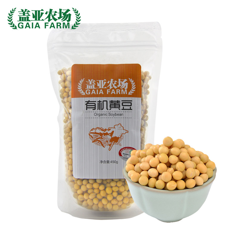 【天猫超市】盖亚农场黄豆450g东北杂粮有机黄豆 新老包随机