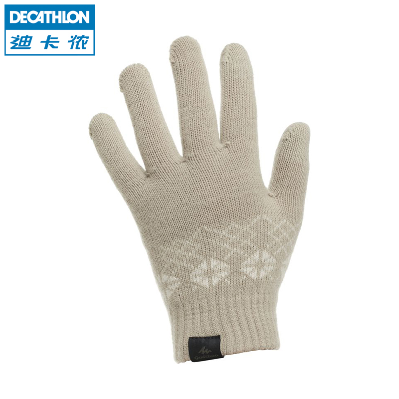 迪卡侬 男女童儿童青少年 户外运动 可触摸屏编织手套 QUECHUA