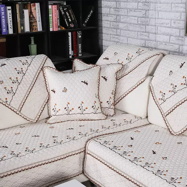 Uno Pure Cotton Four Seasons Vải Sofa Đệm chống trượt Vải đệm Thời trang Cao cấp Phong cách Châu Âu Khăn phủ Sofa - Ghế đệm / đệm Sofa