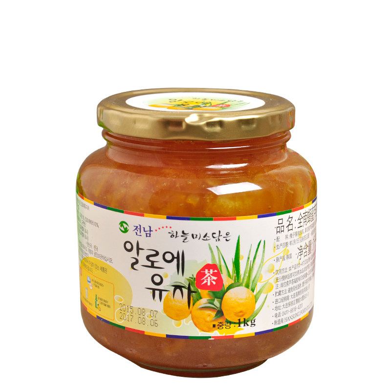 【天猫超市】韩国进口冲饮 全南 蜂蜜芦荟柚子茶 1kg  原装进口