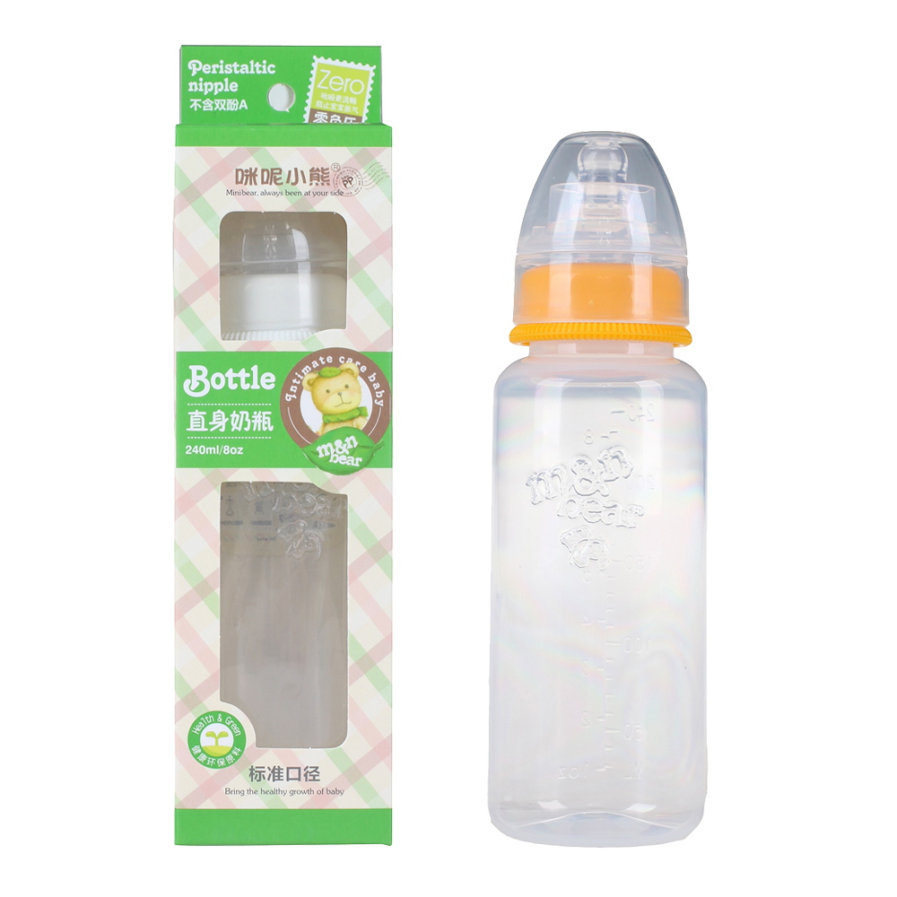 咪呢小熊 宝宝标准口径直身奶瓶  婴幼儿PP奶瓶240ml/170ml