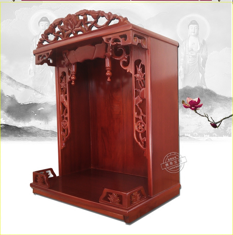 Wall Mounted Buddha Alcove Hanging Cabinet Chinese Solid Wood