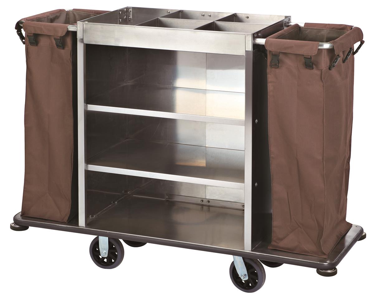 Hotel Guest Room Cleaning car Stainless Steel Service Trolleys Pushcart Cleaning Car Buggy Grass Car Bilateral Room
