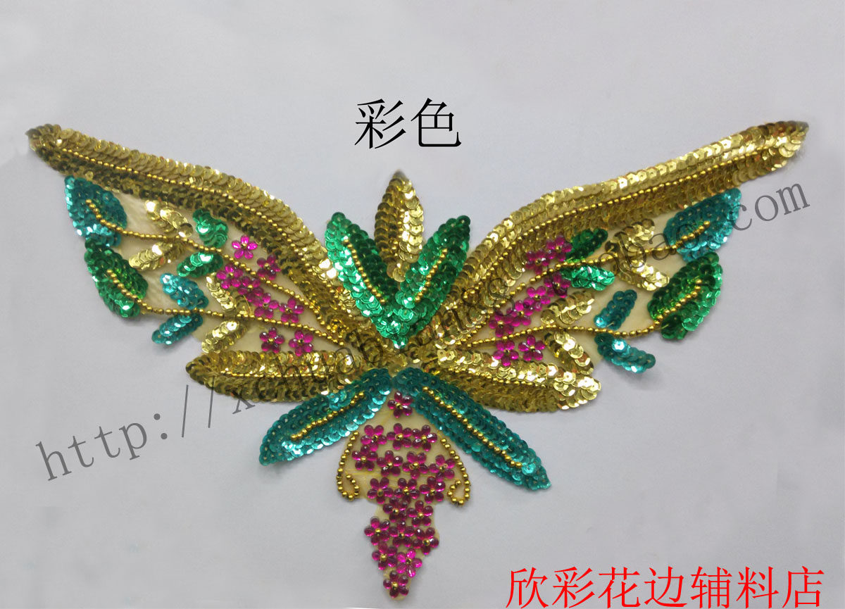 Xincai lace ethnic lace stage dance headdress sequined flower handmade beaded flower 812# sequined flower