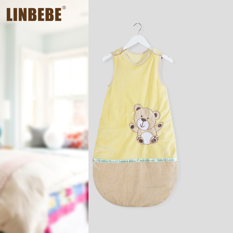霖贝儿 背心式双向拉链 婴儿成长睡袋儿童秋冬宝宝防踢