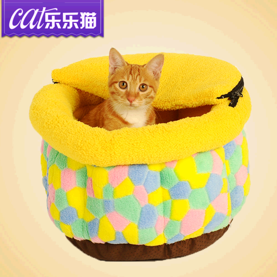 秋冬保暖宠物窝 可拆卸防风猫窝猫房子猫屋猫床 小狗窝宠物房子