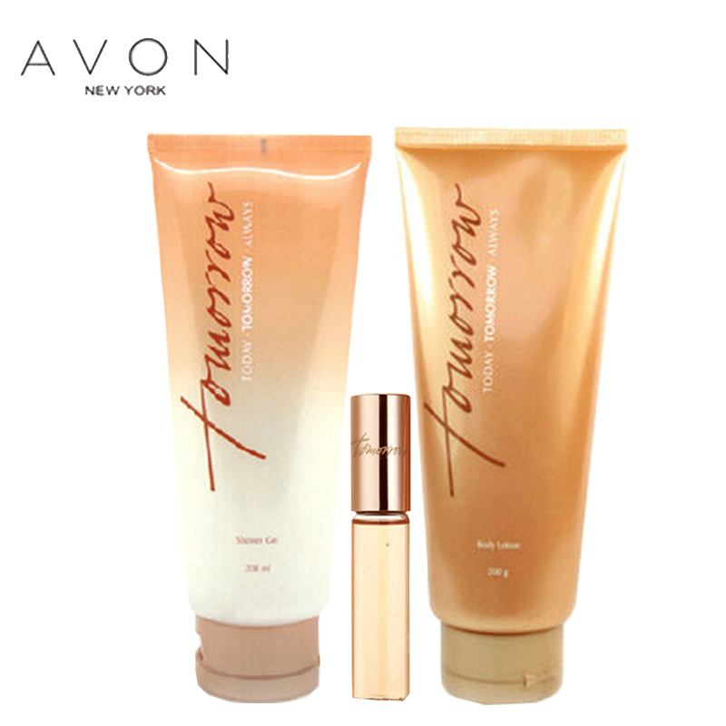 Avon/雅芳今日明日永恒系列 明日香体乳+沐浴露+走珠香水三件套装