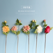 Simulation 2 heads of single dahlia Tianzhu peony Export grade simulation toyo chrysanthemum American placement of fake flower decoration