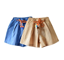 2-7 years old foreign trade childrens clothing girls cotton wide leg pants casual pants Joker belt shorts beach pants hot pants summer
