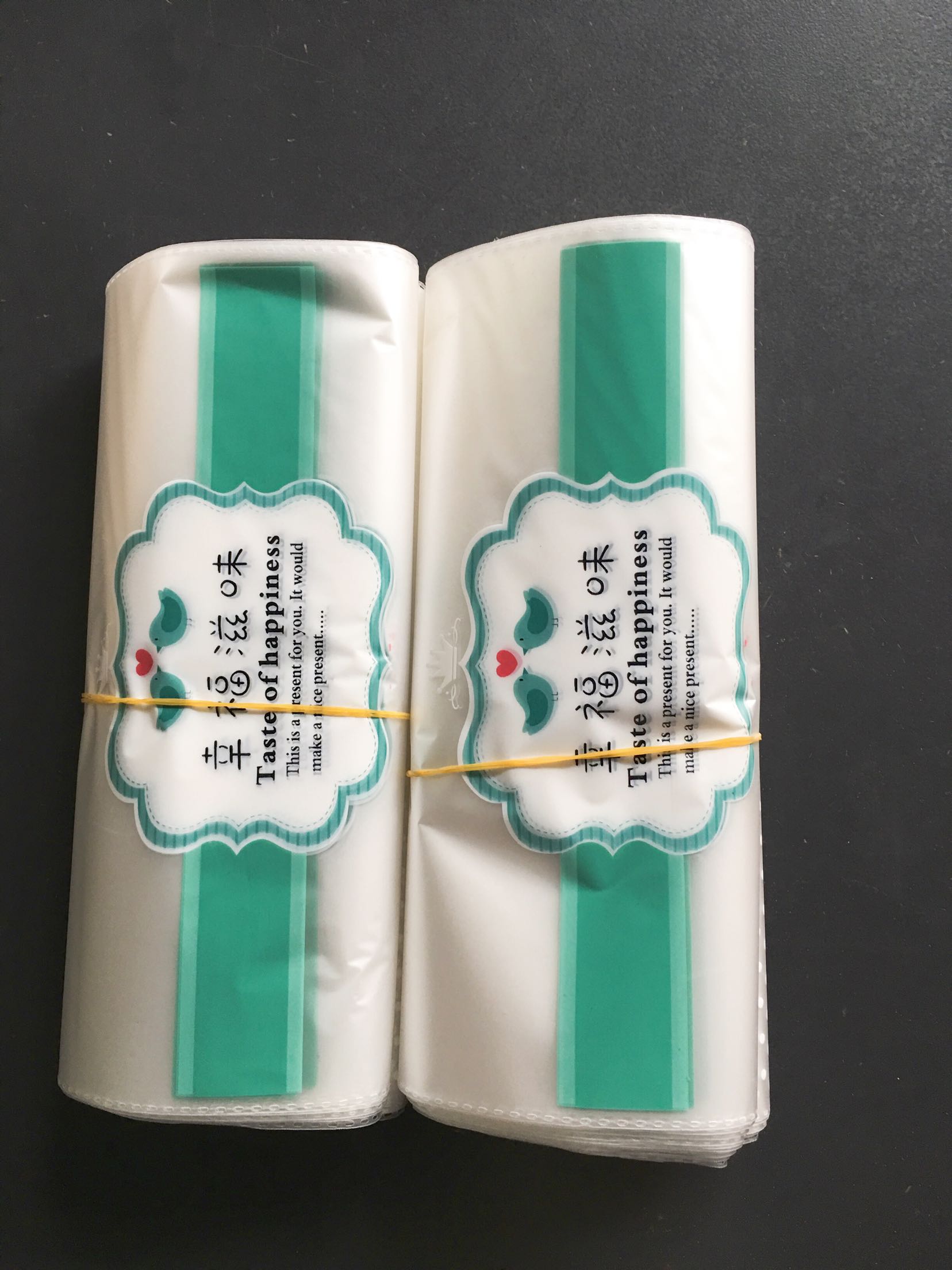 Frosted happy taste flat bread bag toast bag food packaging bag 100