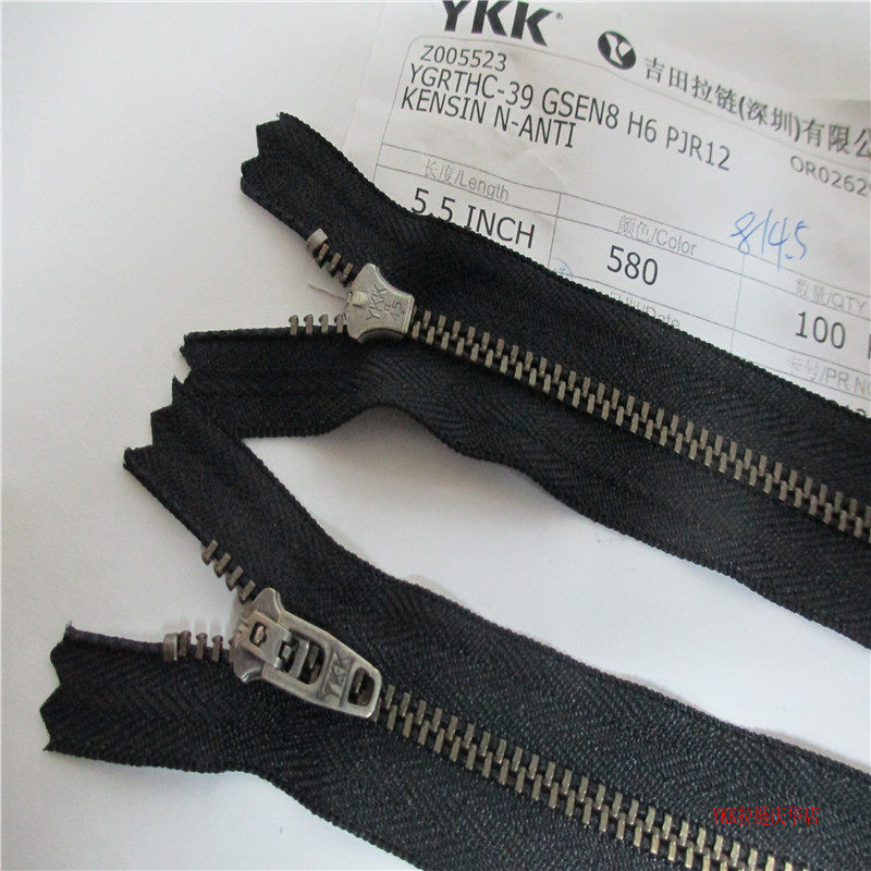 No. 3 Metal Y gray teeth dense tail zipper GSN8 semi-automatic head plating H6 color denim zipper