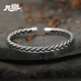 Jiu Le bạc vòng đeo tay nam 999 chân bạc nữ trang nữ vài handmade tùy chỉnh twist dệt bạc vòng đeo tay mở retro vòng tay tỳ hưu