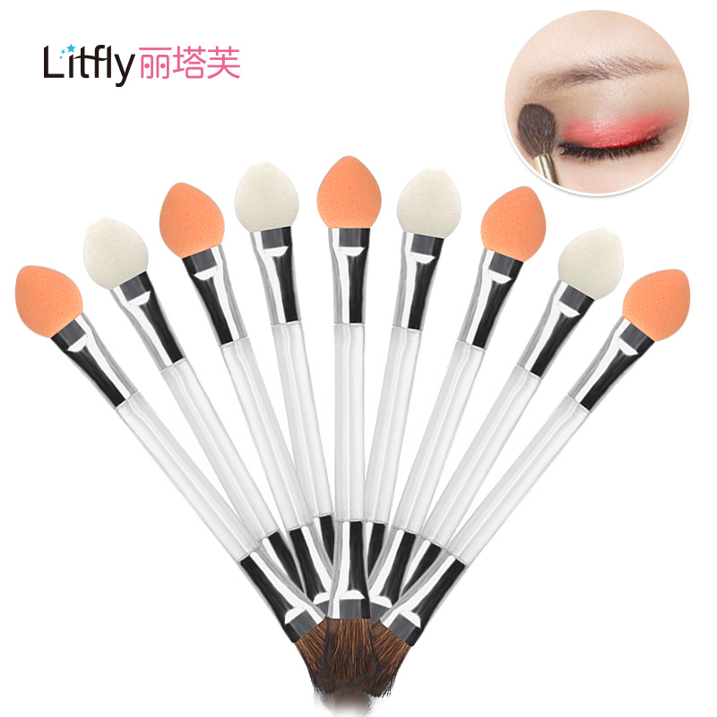 Litfly丽塔芙 双头眼影棒眼影刷带刷头海绵眼影刷彩妆工具5支装