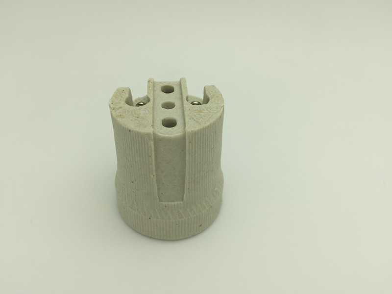 E27 ceramic horn lamp holder without horse