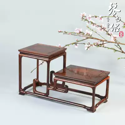Red acid branch high and low Ming Bogu rack Wood carving craft gift decoration display rack Multi-treasure flower pot landscape flower rack base