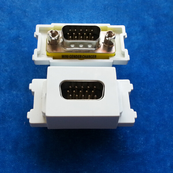 Type 120 module VGA male head model block 15 needle straight insertion and solder-free module ground insertion panel desktop socket special accessory