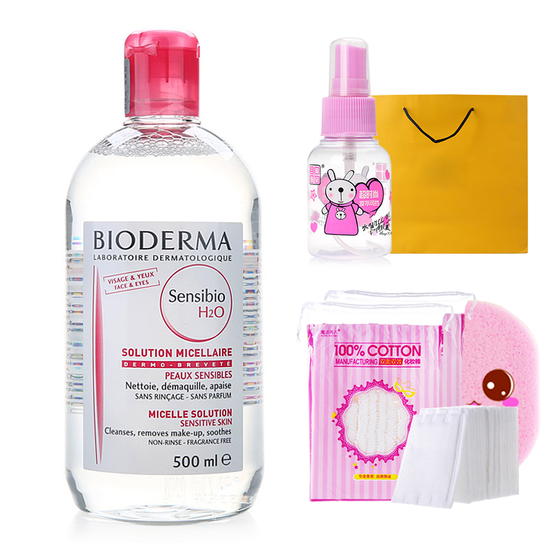 Bioderma/贝德玛舒妍多效洁肤液500ml粉水脸部眼部眼唇卸妆水粉瓶