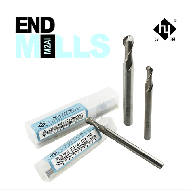 China-Japan joint venture ultra-hard ball head milling cutter R knife round edge milling cutter M2AI with aluminum high-speed tennis knife R0 5-R10