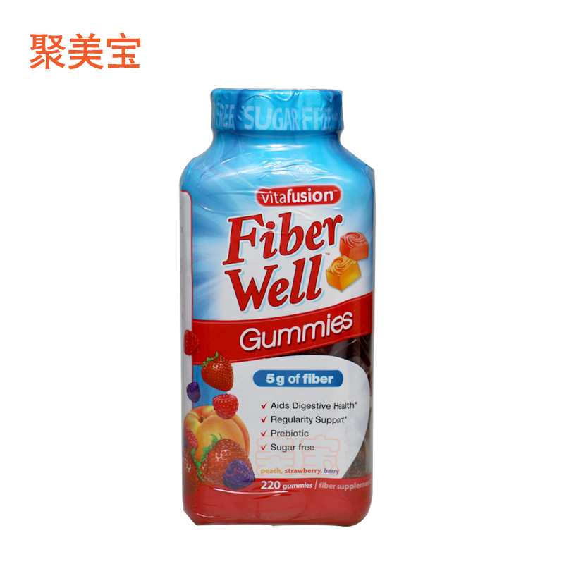 美国直邮VitaFusion成人小熊糖无糖果蔬纤维220粒